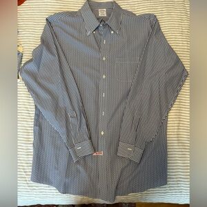 Men’s Brooks Brothers Custom Dress Shirt Size 18-37 Blue Check Poplin